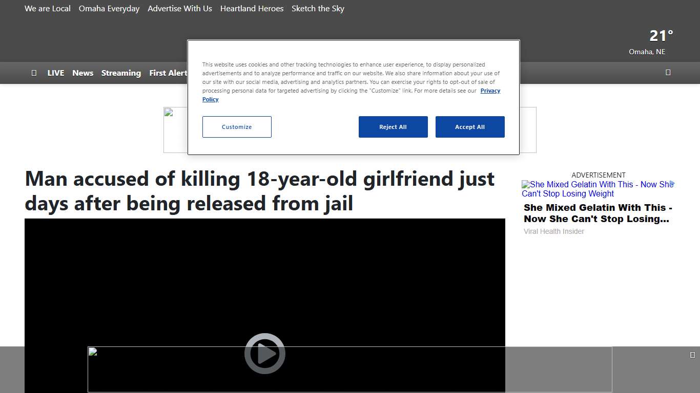 Man accused of killing 18-year-old girlfriend just days after being released from jail