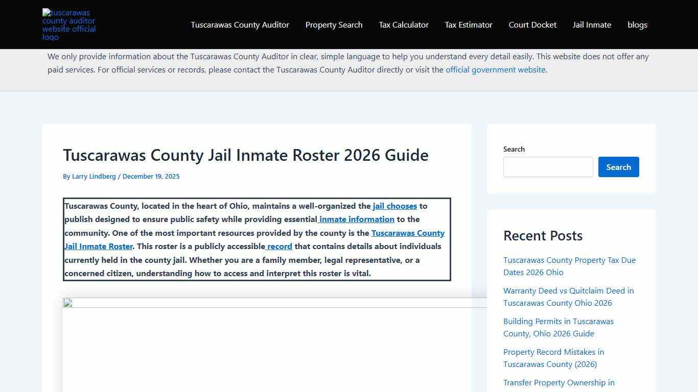 Tuscarawas County Jail Inmate Roster 2026 Guide